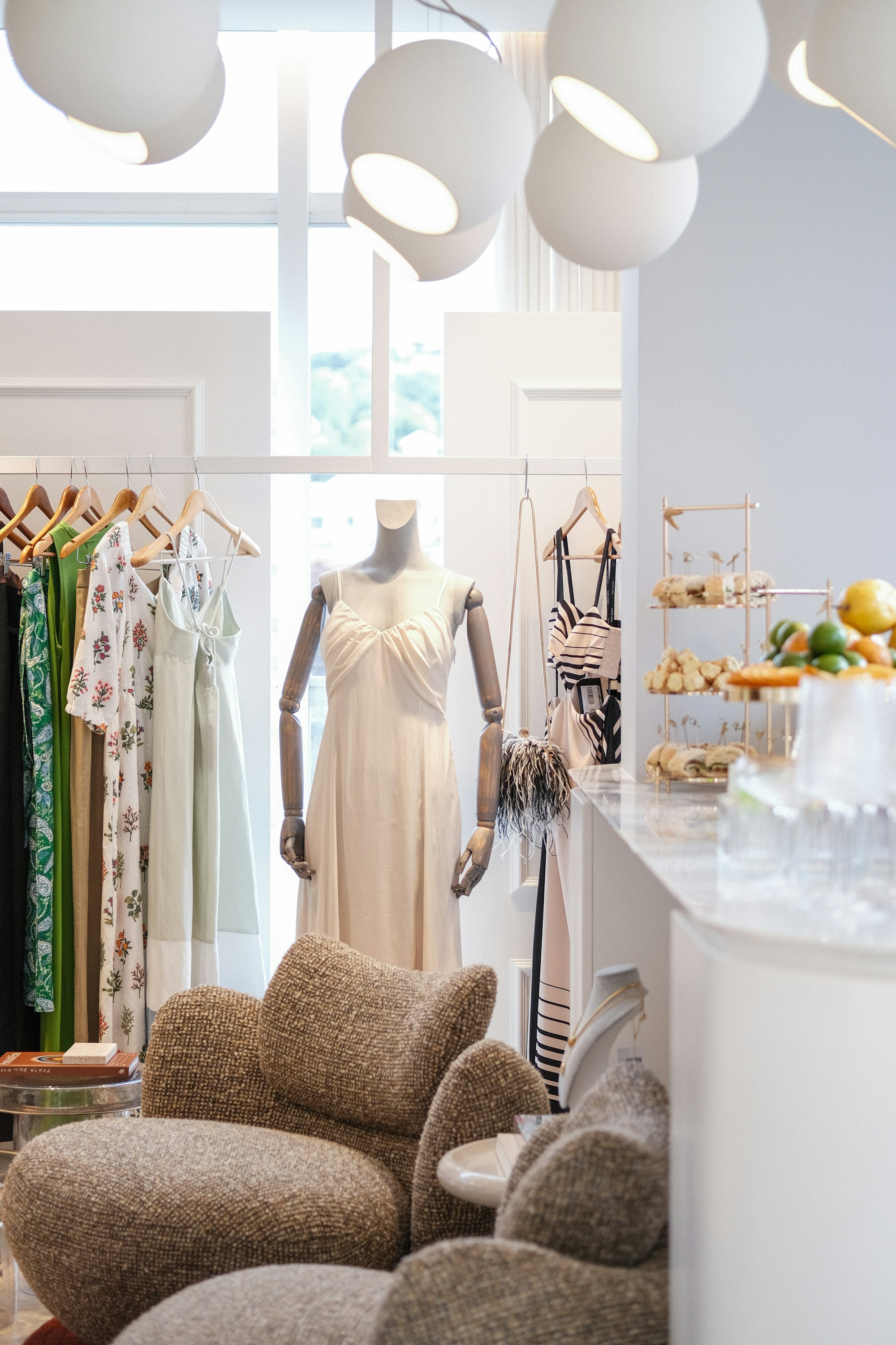 Bright boutique retail interior with visible carpet and public-facing finishes